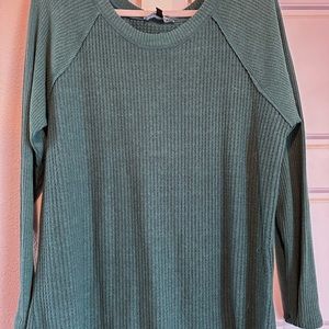 Green Ribbed Women's Tunic